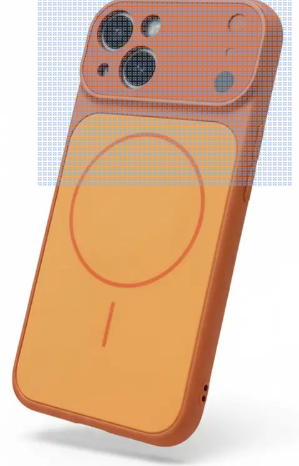 AGRONA Back Cover for iPhone 15 |Convert to 17 pro /17 Pro Max Style Premium Back Glass Converter Cover (Orange, Magnetic Case, Pack of: 1)